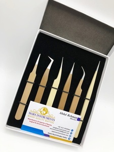 Pinzas profesionales para extensiones de pestañas, ventilador de aislamiento, pinzas para hacer con caja de embalaje - Product Image 2