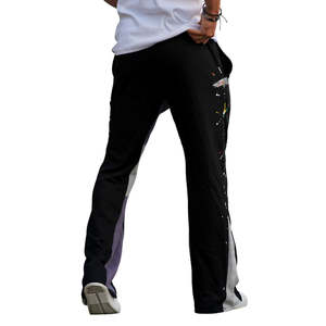 Splatter Stained Stacked Loose Baggy <b>Mens</b> Pants | Flare Sweat Pants <b>Men</b> - Product Image 2