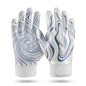 Gants de football américain en gros, paume en cuir véritable, couleur personnalisée, fabricant OEM - Product Image 3