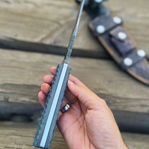 สุดยอดมีดโบวี่แบบหนีบสำหรับผู้ที่ชื่นชอบกิจกรรมกลางแจ้งด้าม Micarta สำหรับมีดล่าสัตว์ตั้งแคมป์กลางแจ้ง - Product Image 3