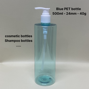 Cylindrical Blue PET Bottle 500ml 24mm 40g with Pump for PET Cosmetic Plastic Bottle Shampoo Bottles From Vietnam Manufactory - Product Image 2