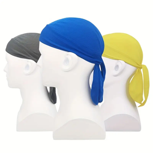 Bandana de pirate respirant à séchage rapide avec logo personnalisé en gros, évacuation de l'humidité, absorption de la transpiration, course à pied, cyclisme, Durag - Product Image 1