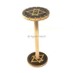 Pentagrama Portavelas de madera Pilar Vela Portavelas rústico Tarot Decoración Bruja Estrella Boda Vela Escritorio de oficina - Product Image 1