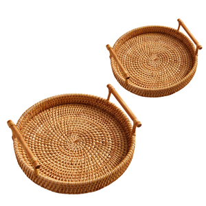 BANDEJA DE RATÁN tejida a mano CESTA DE ALMACENAMIENTO DE FRUTAS Venta al por mayor Artículos para el hogar Cesta Bandeja Artesanía de Vietnam - Product Image 1