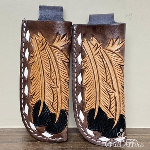 ปลอกมีดหนังแท้แบบใช้มือพับได้สำหรับล่าสัตว์แบบตะวันตกทนทานและมีสไตล์สำหรับใช้งานกลางแจ้ง - Product Image 1