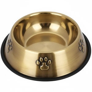 Juego de 3 Tazones de Acero Inoxidable Gris Texturizado para Mascotas, Comedero y Bebedero de Metal para Perros y Gatos, Artículos de Lujo para Alimentación de Mascotas - Product Image 3