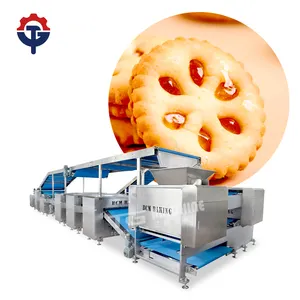 Linea di produzione di biscotti biscotti croccanti con crema automatica completa con cioccolato