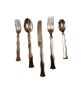 Juego de cubiertos de diseño Juego de Cubiertos de latón pulido con espejo Juego de cubiertos de diseñador de estilo clásico único para hoteles Cocina Boda - Product Image 3