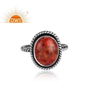 Hecho a mano plata esterlina oxidada Natural esponja Coral piedra preciosa retorcida joyería personalizada fabricante - Product Image 3