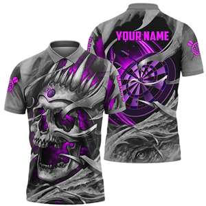 Camiseta de Polo de Dardos Personalizada por Sublimación, Jersey con Botones Personalizado, Camiseta de Manga Corta Dart Master, Diseña Tu Propia Camiseta de Dardos - Product Image 4