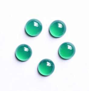 4มม. รอบพลอยพลอยพลอยพลอยสีเขียวธรรมชาติพลอยเจียระไนทรงหลังเบี้ยสีเขียว - Product Image 3