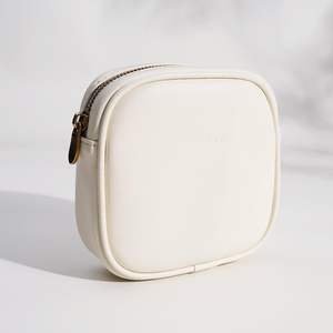 Cosmetic <b>Bag</b> with Metal <b>Zip</b>, Make Up <b>Bag</b> <b>Small</b> Toiletry <b>Bag</b> in white - Product Image 2