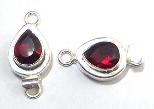 Red Garnet Gemstone <b>Box</b> Clasp 925 Sterling Silver 1-3 Strand 23X12X10MM Jewelry Making Clasp with 18K Gold Plating Model B750 - Product Image 3
