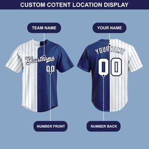 Camiseta de Béisbol Personalizada al por Mayor con Rayas Verticales, Botones, Costuras Personalizadas, Sublimada, Transpirable y que Absorbe la Humedad para Equipos - Product Image 4