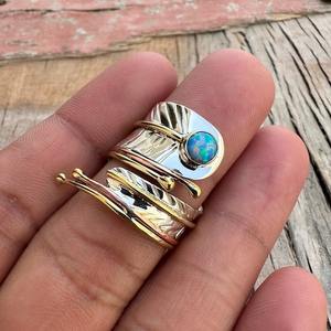 Bague classique faite à la main 925 bijoux en argent massif pour femmes 925 argent Sterling opale pierre précieuse Boho Style bague cadeau pour soeur - Product Image 2