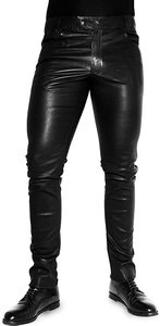 Pantalones de cuero para motocicleta de calle para hombre, cuero de vaca negro para hombre, cuero para motocicleta/moto con deslizadores - Product Image 2