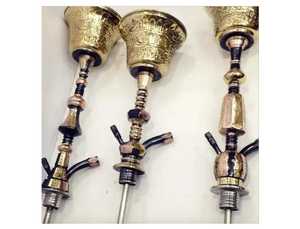 Juego de Jarrones Altos de Vidrio y Latón de Lujo Farida, Enfriadores de Hielo Únicos para Negocios, Venta Caliente, Cachimbas Lacadas al por Mayor - Product Image 2