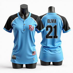 Obtenga camisetas de béisbol y sóftbol impresas digitalmente personalizadas, ropa deportiva de poliéster de malla transpirable, conjuntos de equipo de alta calidad - Product Image 1