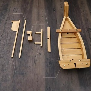 Plateau de service en bois de style bateau pour collations et thé Plateau artisanal unique pour table à manger de cuisine et affichage décoratif à la maison - Product Image 2