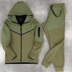 Conjunto de ropa deportiva informal de otoño para mujer, chaqueta negra con capucha y cremallera, pantalones para correr, Fitness, correr, logotipo transpirable, diseño impreso - Product Image 1