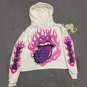 Venta al por mayor personalizado de alta calidad de los hombres de gran tamaño pulóver con capucha DTG impreso 3D Logo apliques bordados invierno - Product Image 4