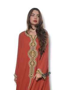 Imported <b>Velvet</b> Crystal Sequined Beading Solid Floor-Length Long Sleeve Modest Simple Abaya Kaftan <b>Dress</b> for Eid Occasions - Product Image 5