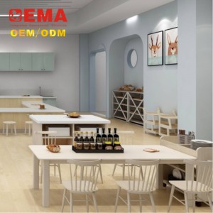 Set di <span class=keywords><strong>Mobili</strong></span> Usati per Asilo Nido e Scuola Materna Ema Montessori, Sedia e Scrivania in Legno per Arredamento Scolastico - Product Image 2
