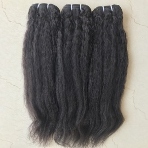 Proveedor mayorista de grado Temple, paquetes de cabello crudo con cutícula alineada, paquetes de cabello humano Yaki virgen de trama doble mongol a granel, proveedores - Product Image 2