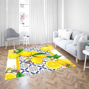 Tapis imprimé jaune citron moderne pour l'été, décoration douce pour cuisine intérieure, tapis à poils doux - Product Image 4