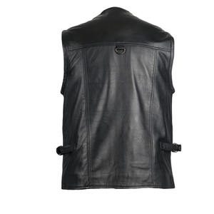 100% Genuine Customized Leather Biker Waistcoat for <b>Men</b> Motorcycle Cut <b>Vest</b> for Winter Hunting Canvas Outer Wear Breathable - Product Image 5