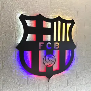 Enseigne murale LED néon personnalisée pour club de football |   Lumière de logo dimmable de 50 cm |   Prêt pour le dropshipping |   Décoration de Chambre et de Jeu - Product Image 1