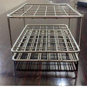 Support de tube à essai en acier inoxydable personnalisé professionnel avec support de tube d'essai de laboratoire de trous carrés 48X48 - Product Image 2