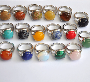 Nouveautés cristaux de bijoux réglables pierre précieuse de guérison à facettes anneaux de cristal de Lapis Lazuli naturel pour cadeau - Product Image 6