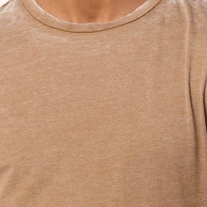 T-shirt personnalisé coupe ample décontracté à manches courtes de couleur unie coupe régulière T-shirt 100% coton délavé pour hommes - Product Image 5