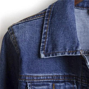 2025 nouvelle veste en jean respirante coupe ajustée pour femme personnalisée décontracté conception lavée jean à capuche 100% coton décoré Rivets diamants - Product Image 3
