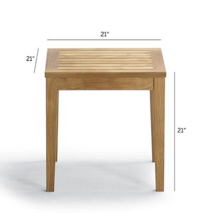 Petite table d'appoint en teck pour extérieur, fabriquée en Indonésie - Product Image 4