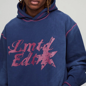 เสื้อฮู้ดดี้พิมพ์ลายสกรีนคุณภาพสูง โลโก้สั่งทำ ผ้าฝ้าย 100% ทนแสงแดด น้ำหนักมาก ทรงโอเวอร์ไซส์ สำหรับผู้ชาย พิมพ์ลายสกรีนพื้นฐาน - Product Image 4