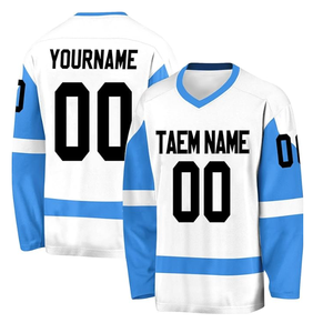 Quick Dry OEM Support Último producto Sublimación Impresión Hombres con cuello en V Rayas Tallas grandes Hombres Jersey de hockey sobre hielo al por mayor - Product Image 2