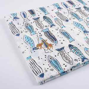 ของเล่นผ้าม่านผ้าฝ้ายทำมือพิมพ์ลายปลาน้ำหนักเบาสำหรับฤดูร้อน - Product Image 6