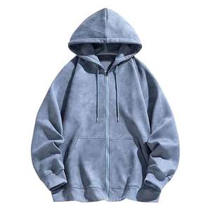 Prima al por mayor de los hombres cremallera Sudadera con capucha logotipo personalizado moda Streetwear OEM ropa deportiva gimnasio desgaste a granel de fábrica - Product Image 1