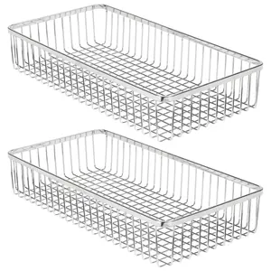 Luxuriöse Metalldraht Obstkorb Rechteck Form Früchte Dekore Körbe für Home Kitchen Wire Tabletop Basket Storage Organizer