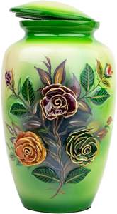 Urnes funéraires de crémation en aluminium vert olive Rose pour adulte humain beau Style urne funéraire artisanale cendres taille personnalisée - Product Image 4