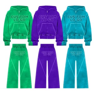 Conjunto Deportivo de Dos Piezas con Capucha Unisex de Primera Calidad Personalizado, de Poliéster/Algodón, Estampado, Informal, para Invierno - Product Image 3