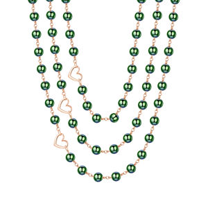 Collier en perles d'hématite verte jasmin, trois brins enroulés avec fermoir magnétique - Product Image 1