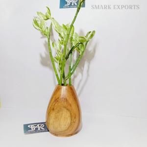 กระถางดอกไม้ไม้ทรงกลมคุณภาพระดับพรีเมียมสำหรับพืชในร่มและกลางแจ้งเหมาะสำหรับสวนบ้านและของตกแต่งห้อง - Product Image 3