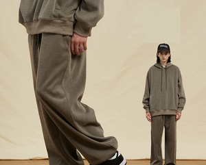 Chándal de lana de algodón informal de talla XL para mujer, Sudadera con capucha y cremallera, pantalones para correr, logotipo personalizado, gimnasio activo transpirable - Product Image 2