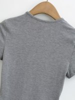 Custom Hoge Kwaliteit Vrouwen Herfst T-Shirts 100% Katoen Slim Fit Ademend Casual Raglan Mouw T-Shirt Met Korte Mouwen Groothandel