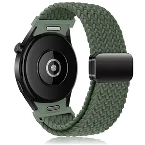 Coolyep 20mm 22mm Magnetic Fabric Braided Sport Nylon Strap Woven Double Circle Smart Watch Band For Samsung