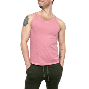 เสื้อกล้ามออกกำลังกายผู้ชายผ้าคอตตอน100% เปล่าพิมพ์โลโก้เพาะกายสำหรับใส่ไปยิมฟิตเนส - Product Image 1