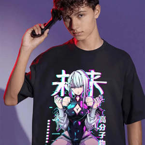 T-shirt Anime Lucy Cyber en jersey 100% coton avec décoration logo - Product Image 2